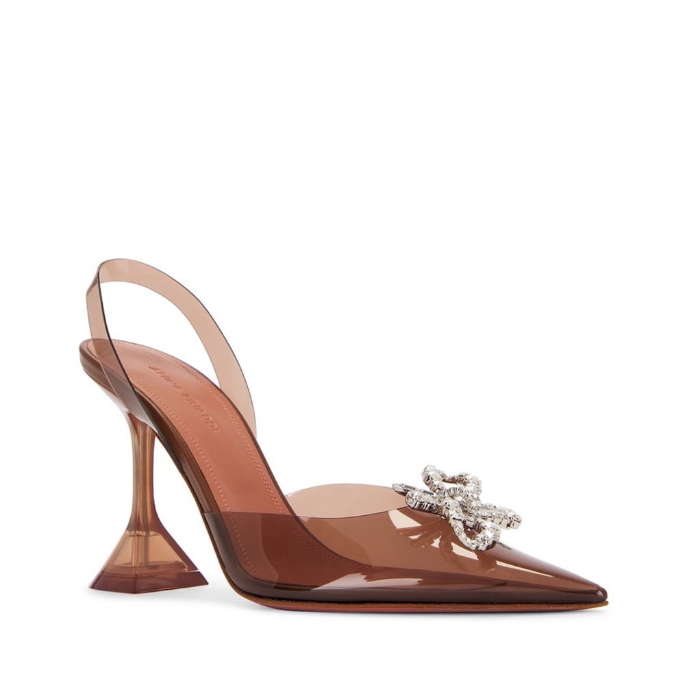 AMINA MUADDI Rosie Glass 95 Sling Pump Mocha - Size 41
